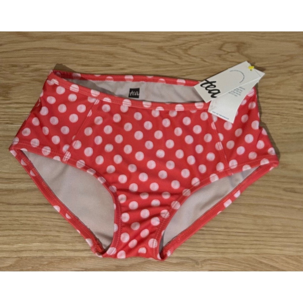 Tea Collection bathing suit bottom girls nwt new polka dot pink bikini size 7